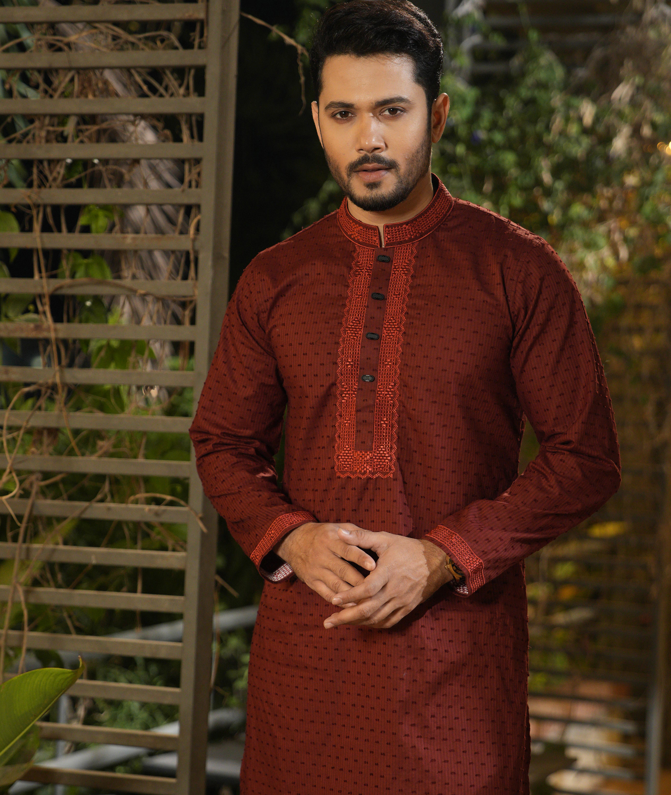 RR-451 (2) Exquisite Embroidery Work Panjabi. RR-451 - Image 1