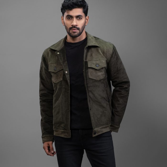 Corduroy & Suede Contrast Jacket : BJ-195