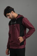 Suede Leather Contrast Hoodie – Luxe Edition: DH-35 - Image 2
