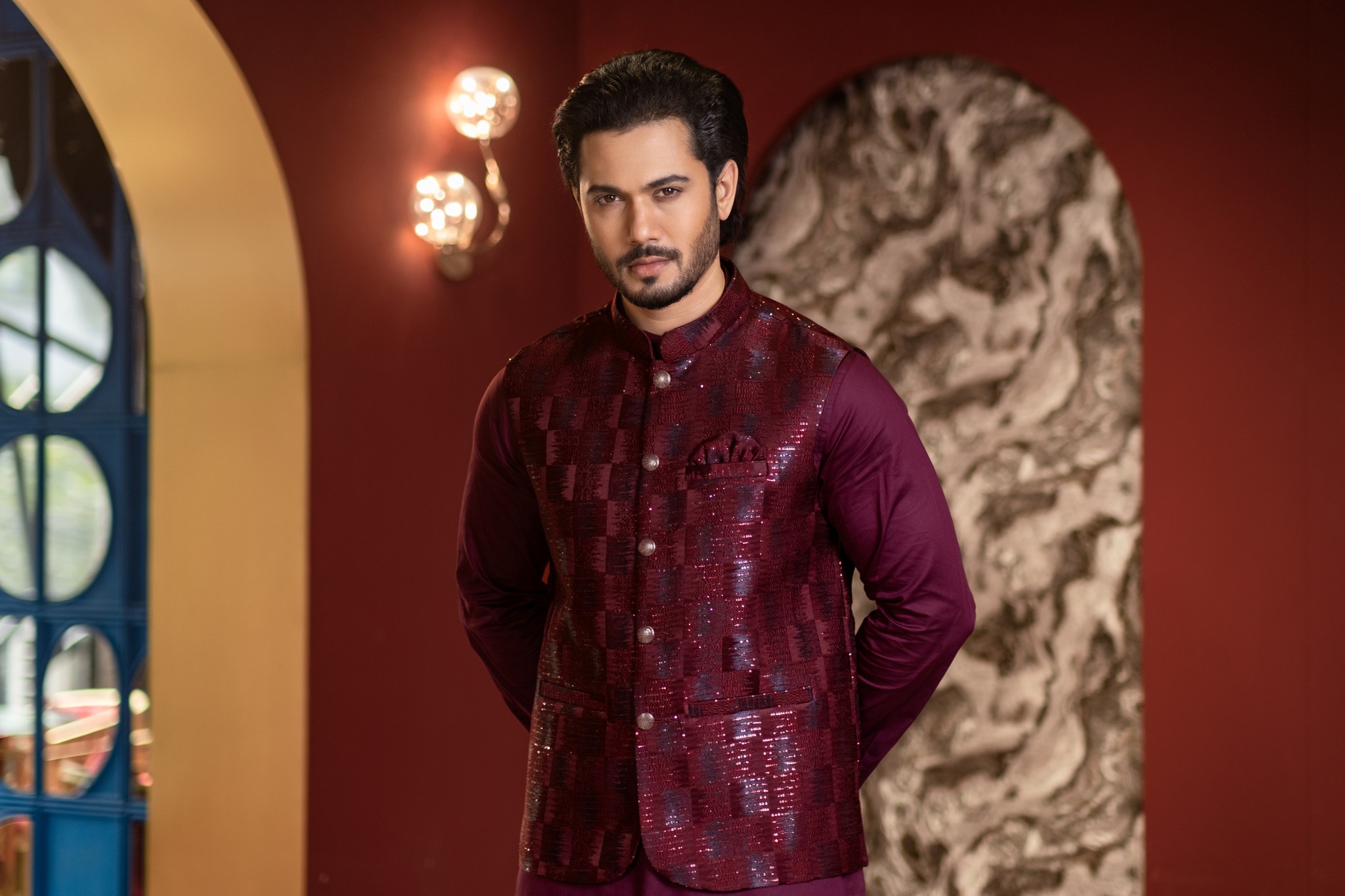 610986384_1173647531623366_366582721901954325_n Men’s Ethnic Koti Waistcoat : (Maroon) K-2. - Image 1