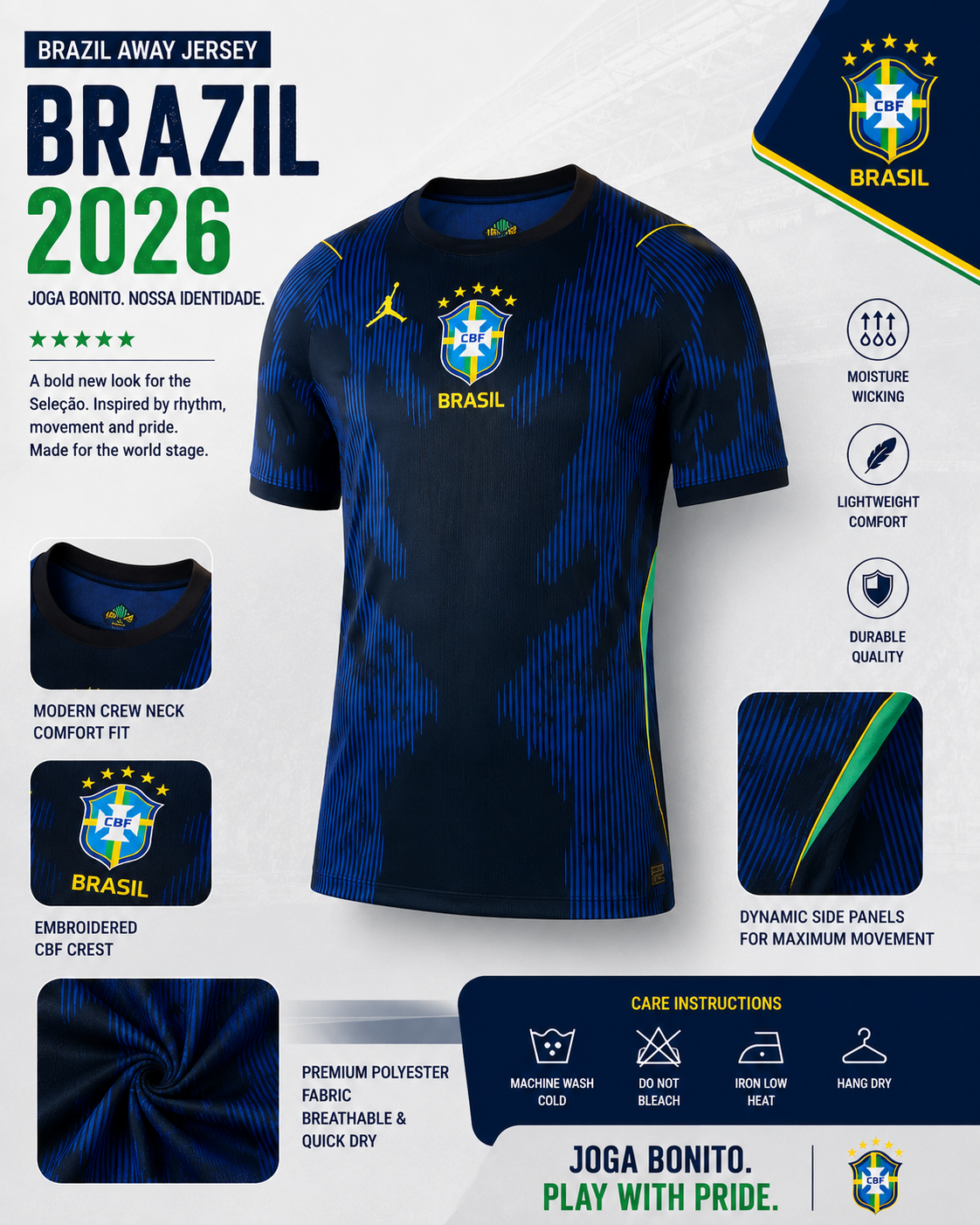 ChatGPT Image Jun 16, 2026, 01_06_32 PM Brazil (Away) Imported Player Edition Jersey - Image 1