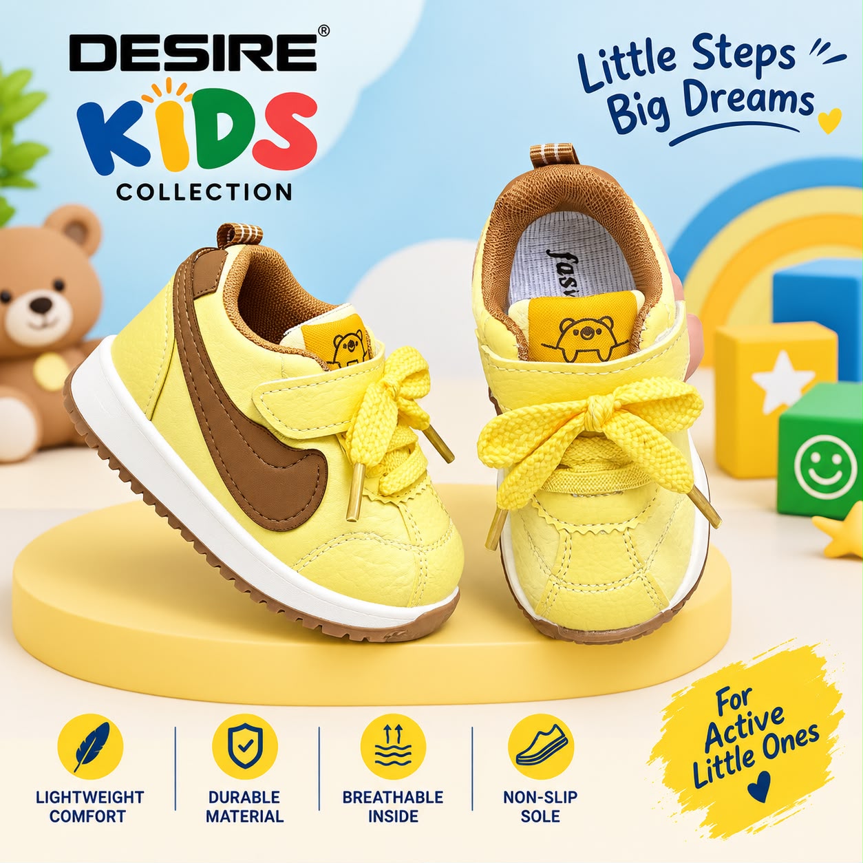 WhatsApp Image 2026-09-17 at 11.44.43 AM (1) Kids’ Signature Footwear. KS-A888 (YELLOW) - Image 1